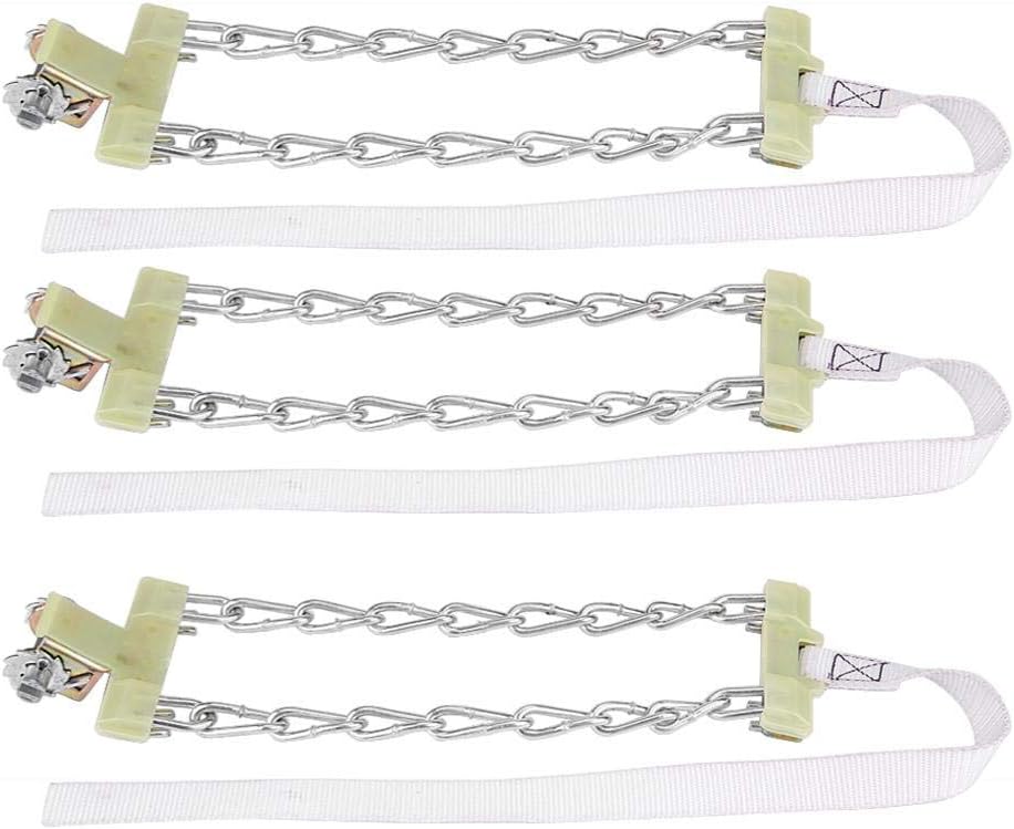 Tbest Tire Snow Chain,3pcs Tire Anti-skid Steel Chain Snow Mud Car Security Tyre Clip-on Chain for Car Car Truck S (Medium)