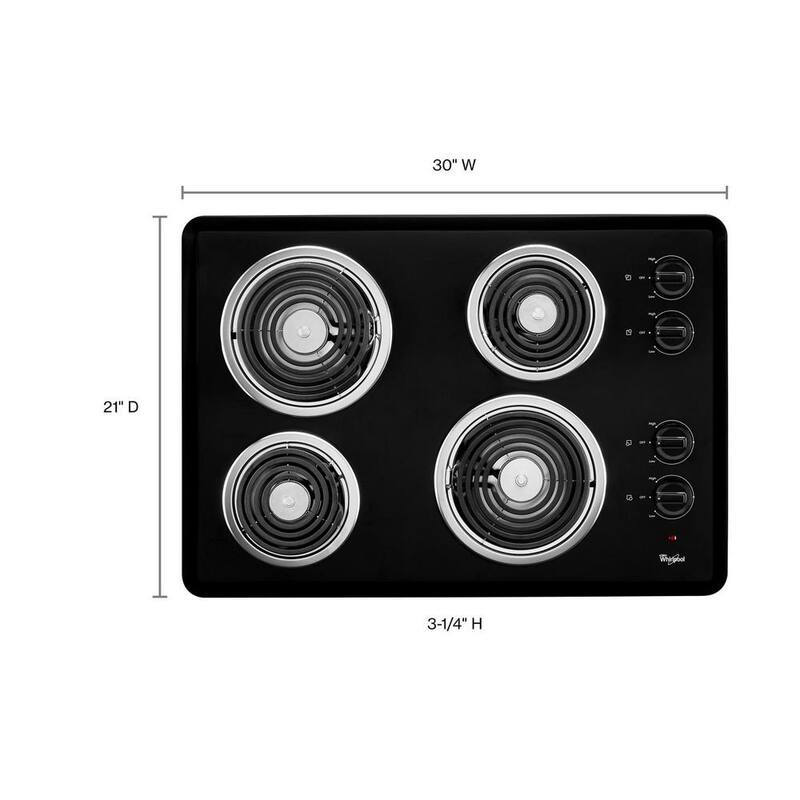 30 in. Coil Electric Cooktop in Black with 4 Elements