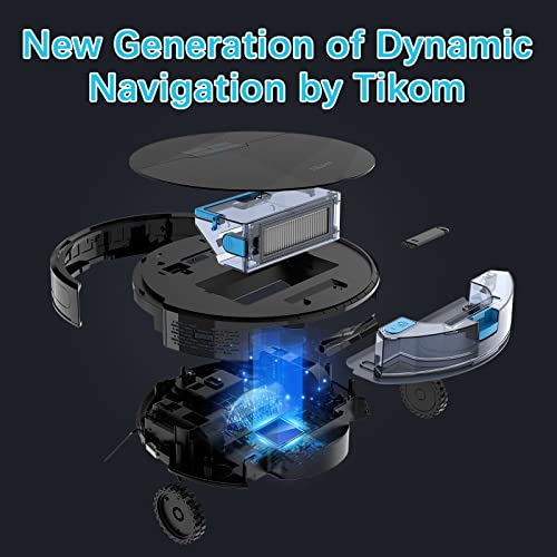 Tikom Robot Vacuum and Mop, G8000 Robot Vacuum Cleaner, 2700Pa Strong Suction, Self-Charging, Good for Hard Floors