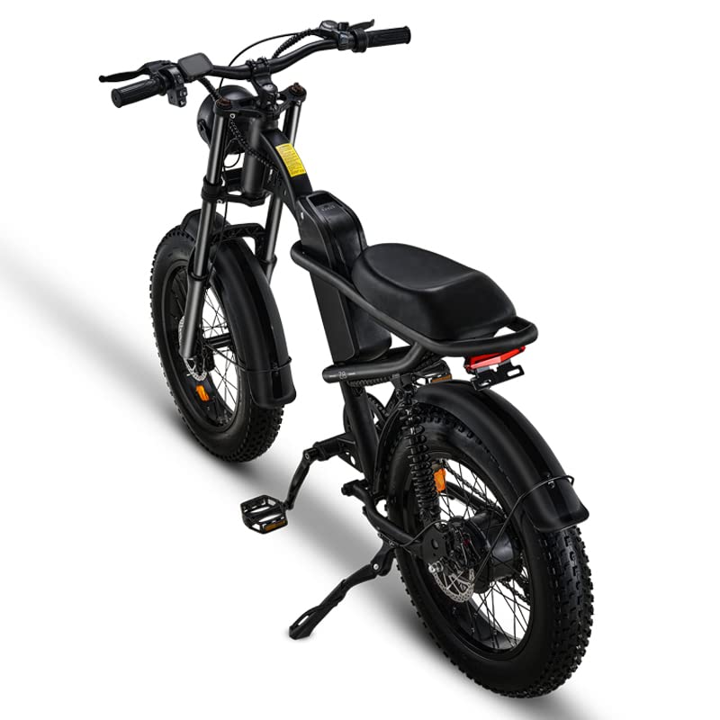 Riding'times 1500W Electric Bike for Adults Full Suspension, Long Seat Dirt Bike with 20" Fat Tire, Max 28/31MPH & 37-150 Miles