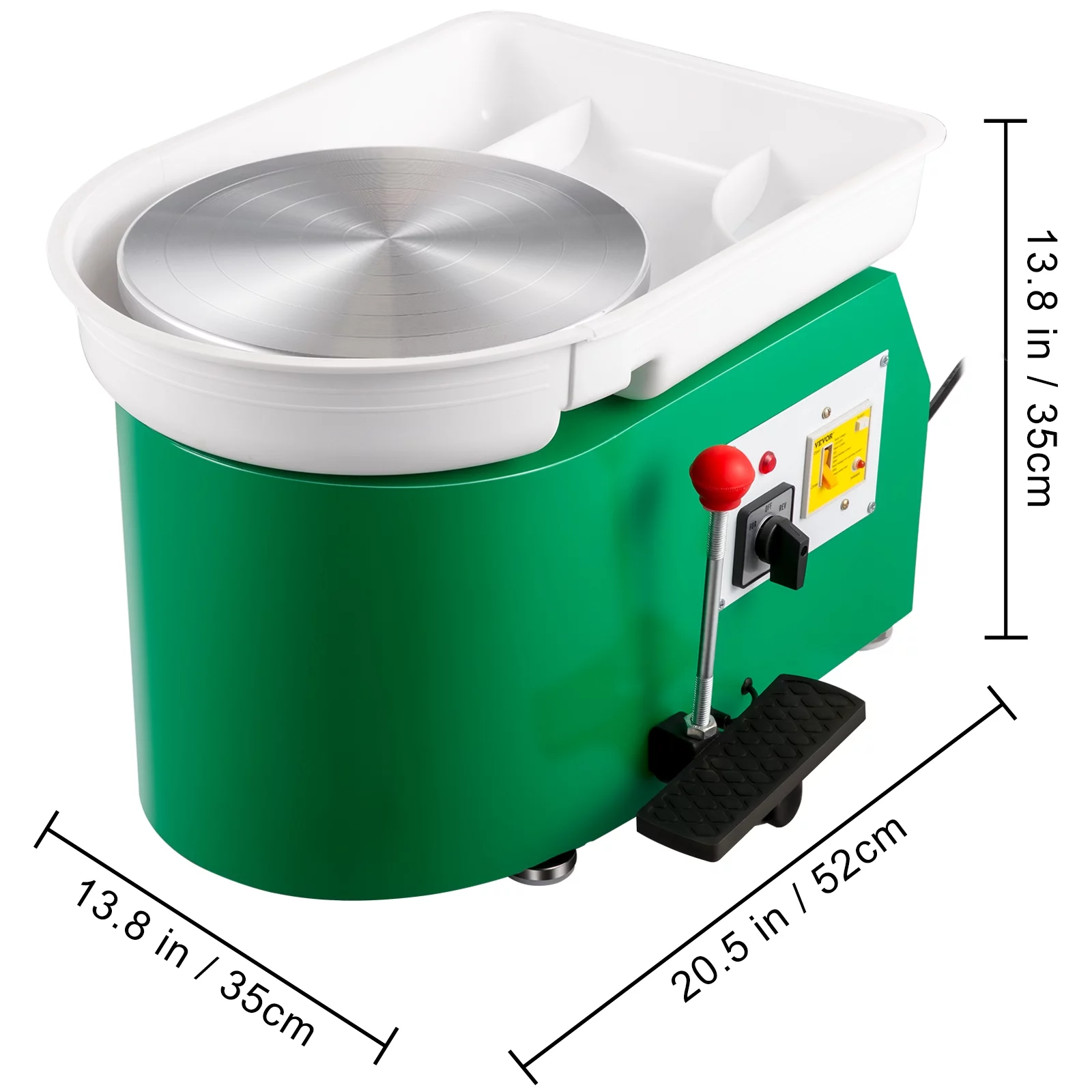 VEVORbrand Pottery Wheel Machine 11", 0-300rpm Ceramic Wheel, 350w Foot Pedal Shaping Tools 1pc Apron