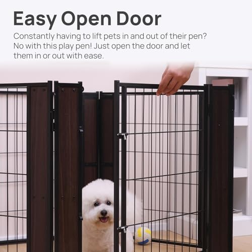 Heavy Duty Dog Playpen 32 Inch Height - Indoor Outdoor Pet Fence Enclosure for Medium and Small Dogs