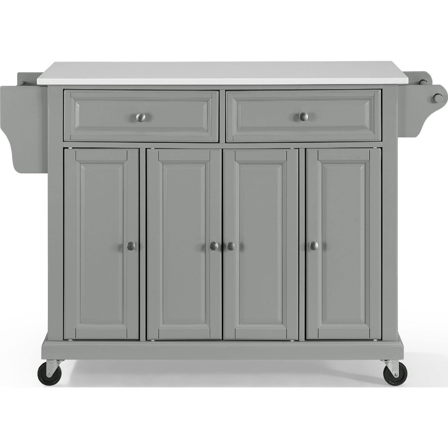 Crosley Full Size Granite Top Kitchen Cart/Island Gray/White