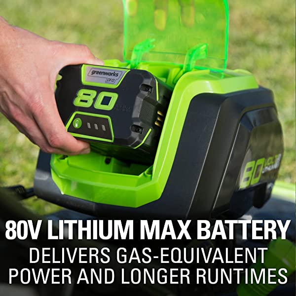 Greenworks Pro 80V 21 inch Cordless Push Lawn Mower, Includes Two 2Ah Batteries and Charger, GLM801601 (2) 2Ah Batteries Push