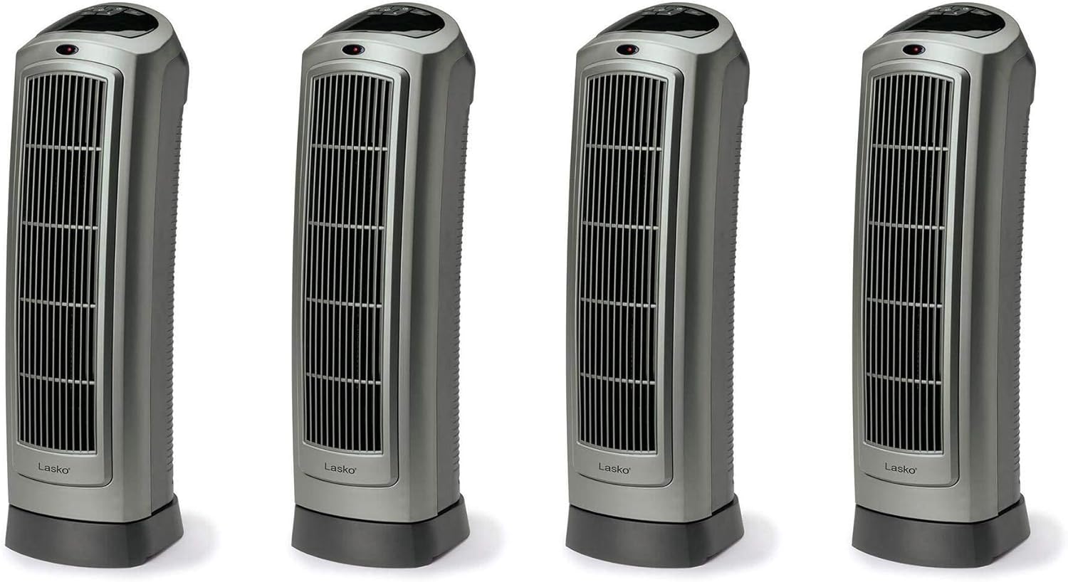 Lasko 1500W Portable Oscillating Ceramic Heater Tower w/Digital Display, 4 Pack