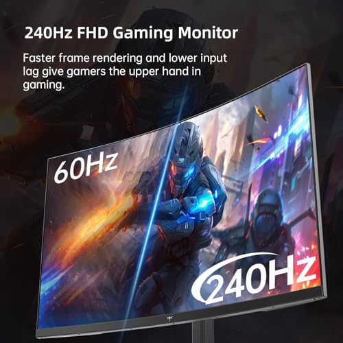 KTC 32 Inch 240Hz Curved Gaming Monitor, FHD 1080P 1500R HDR Gaming PC Monitor, FreeSync, Ultra-Fast 1ms Monitor for Gamer, 3500:1 Contrast