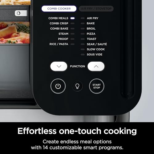 Ninja SFP701 Combi All-in-One Multicooker, Oven, and Air Fryer, 14-in-1 Functions,15-Minute Complete Meals, Includes 3 Accessories, Auto Cook Menu