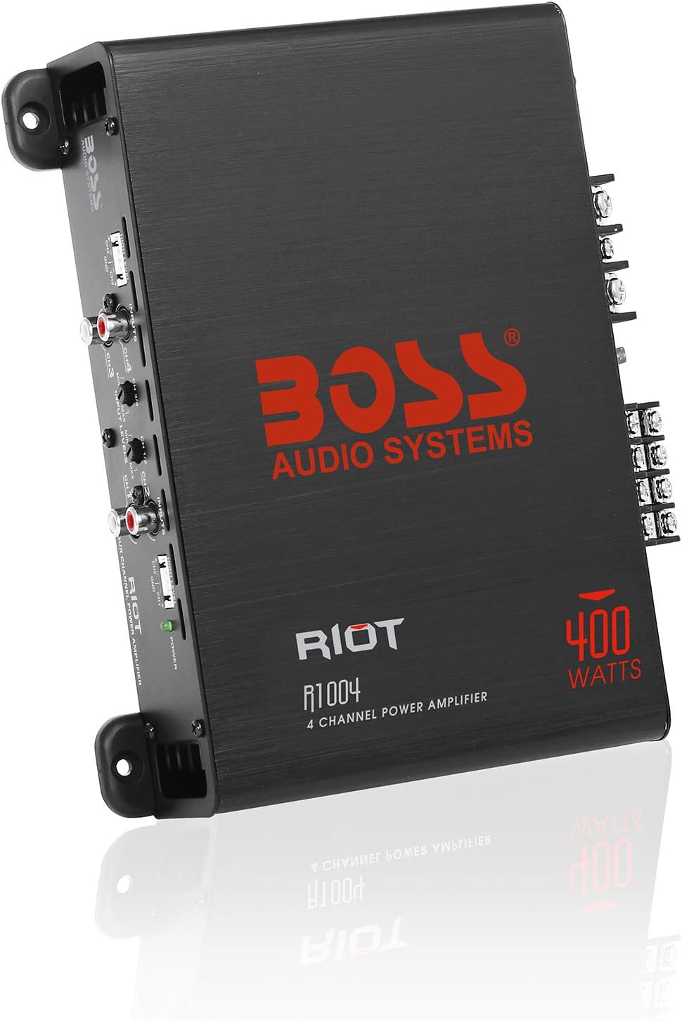 BOSS Audio Systems R3002 Riot Series Car Audio Amplifier - 600 High Output, 2 Channel, 2/8 Ohm, High/Low Level Inputs, High/Low Pass Crossover