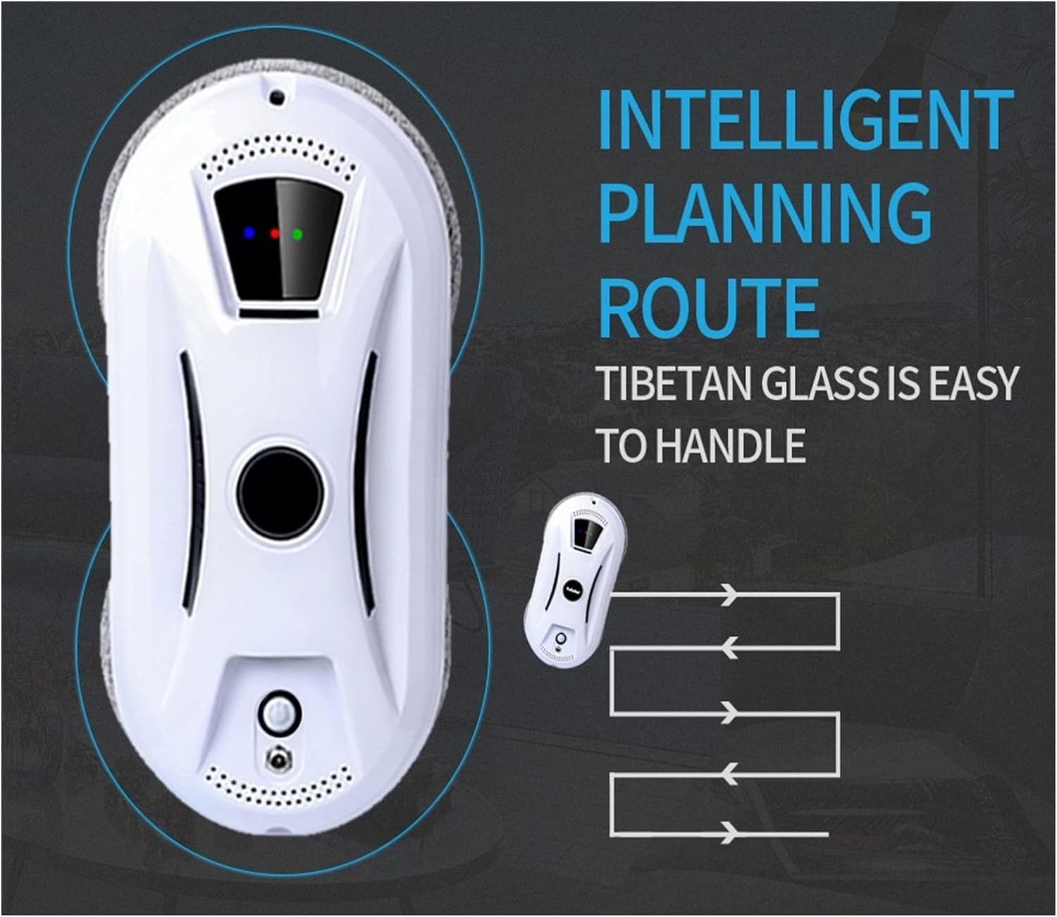 Smart Cleanning Robot Ultra Thin Robot Vacuum Cleaner Window Cleaning Robot Window Cleaner Electric Glass Remote Control for Home for Outdoor/Indoor