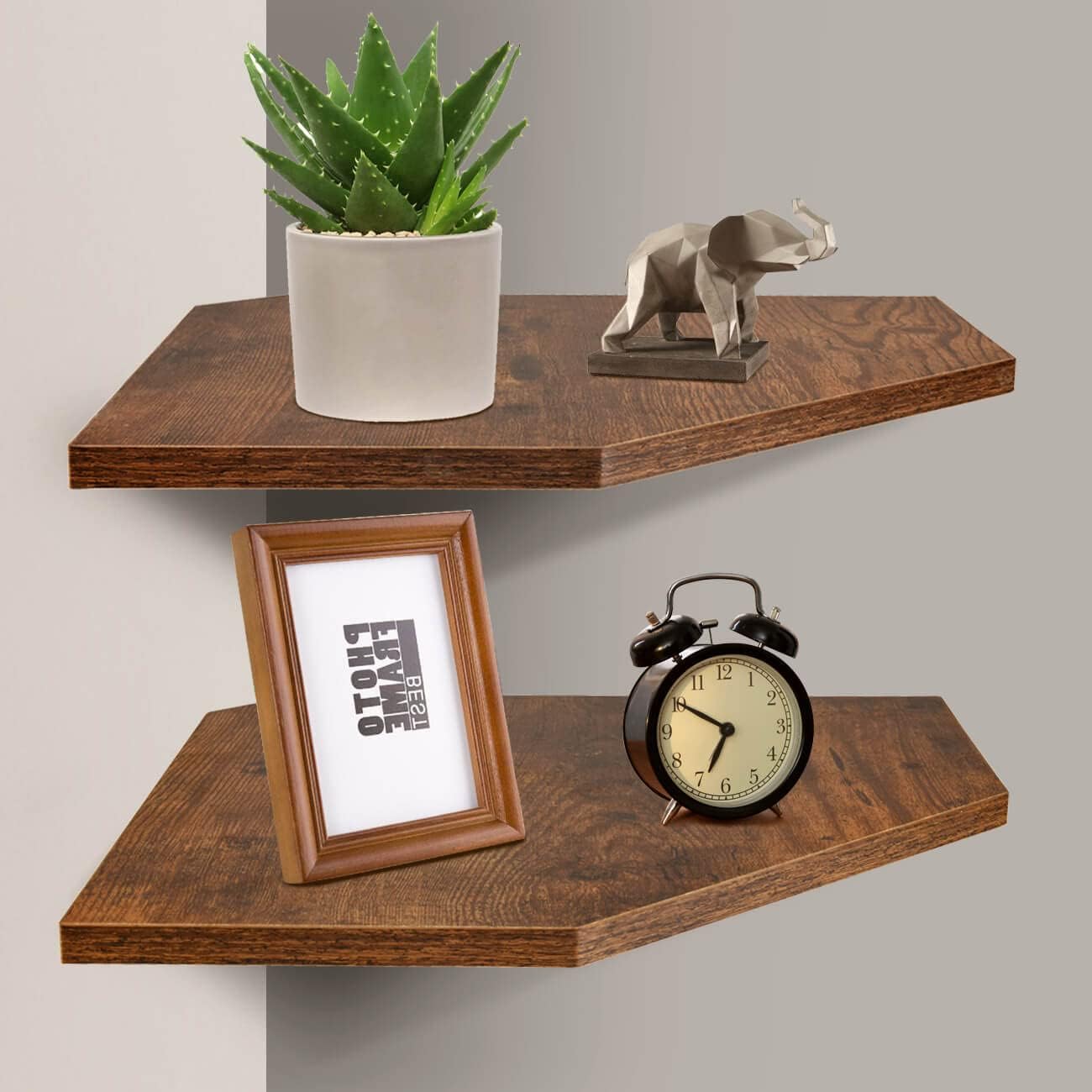 Homode Corner Shelf Wall Mount, Set of 2 Floating Corner Shelf Organizer for TV Accessories, Speaker, Cable Box, Game Console
