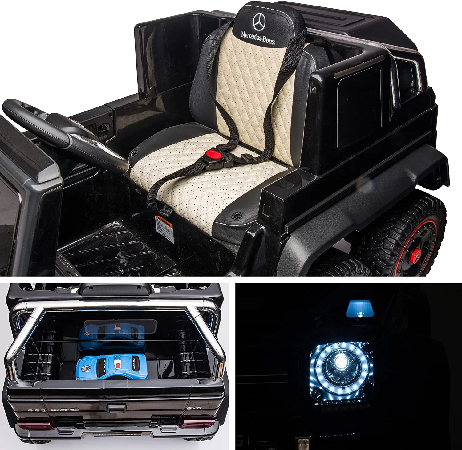 BATE 24V Powered Ride on Cars with 6 Wheels, Mercedes Benz Electric Car Vehicles with Remote Control, MP3 Player, Kids Ride On Toys for Boys Girls