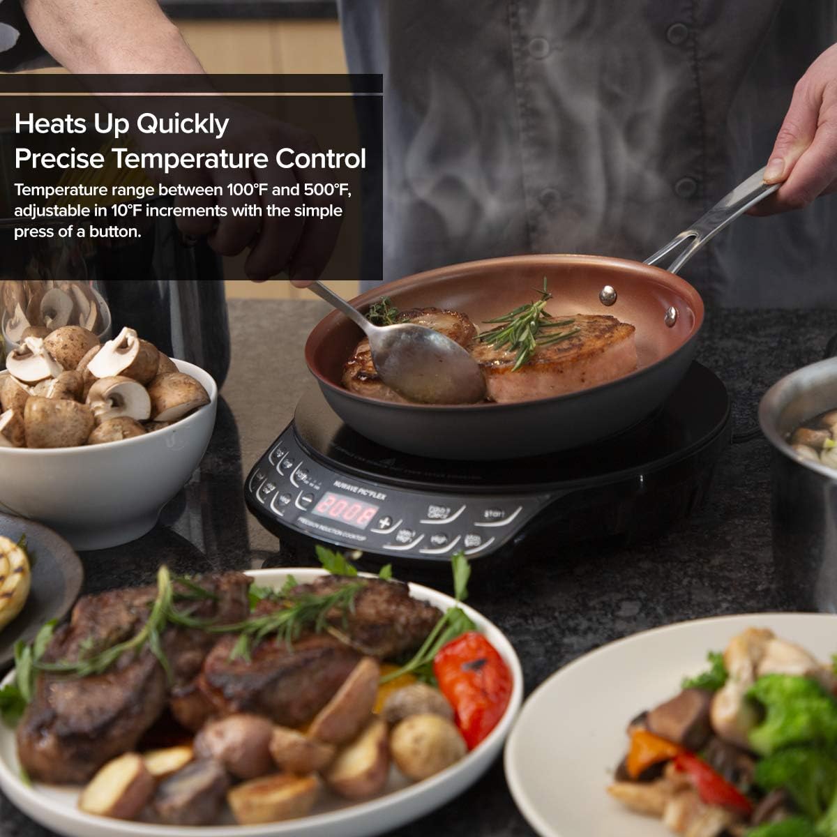 NUWAVE Flex Precision Induction Cooktop, Portable, Powerful with Large 6.5” Heating Coil
