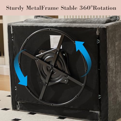 360 Swivel Accent Barrel Chair with Storage Ottoman & Headrest