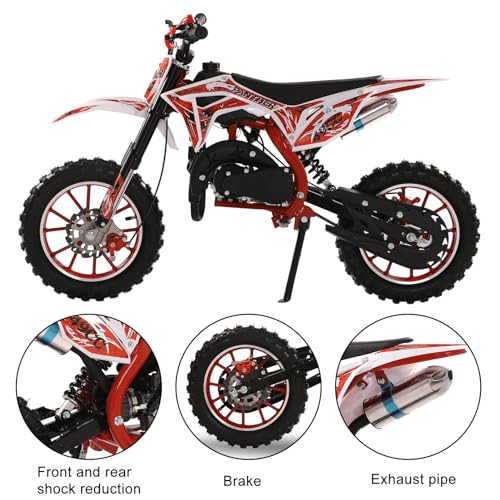 49cc Dirt Bike for Adults & Kids,Kids Dirt Bike Mini Dirt Bikes,2-Stroke Gas Power Motocross Off-Road, Mini Pit Bike with Front Rear Disc Brakes