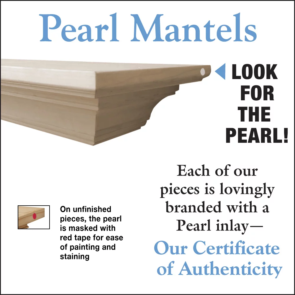 Pearl Mantels Homestead Traditional Premium Wood Mantel Shelf, Unfinished, Paint and Stain Grade, 60"L x 10"D x 5"H