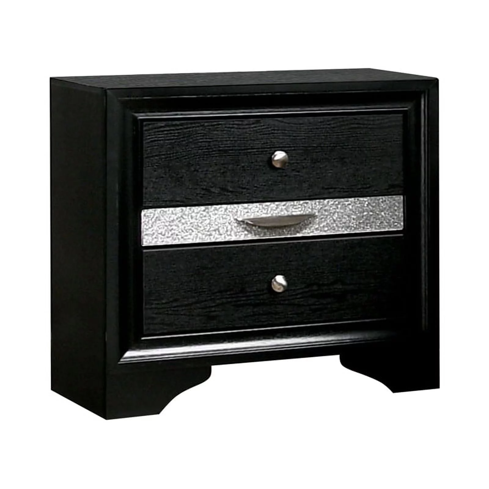 FOA Laren 3-Piece Black Wood Bedroom Set - King + Nightstand + Dresser