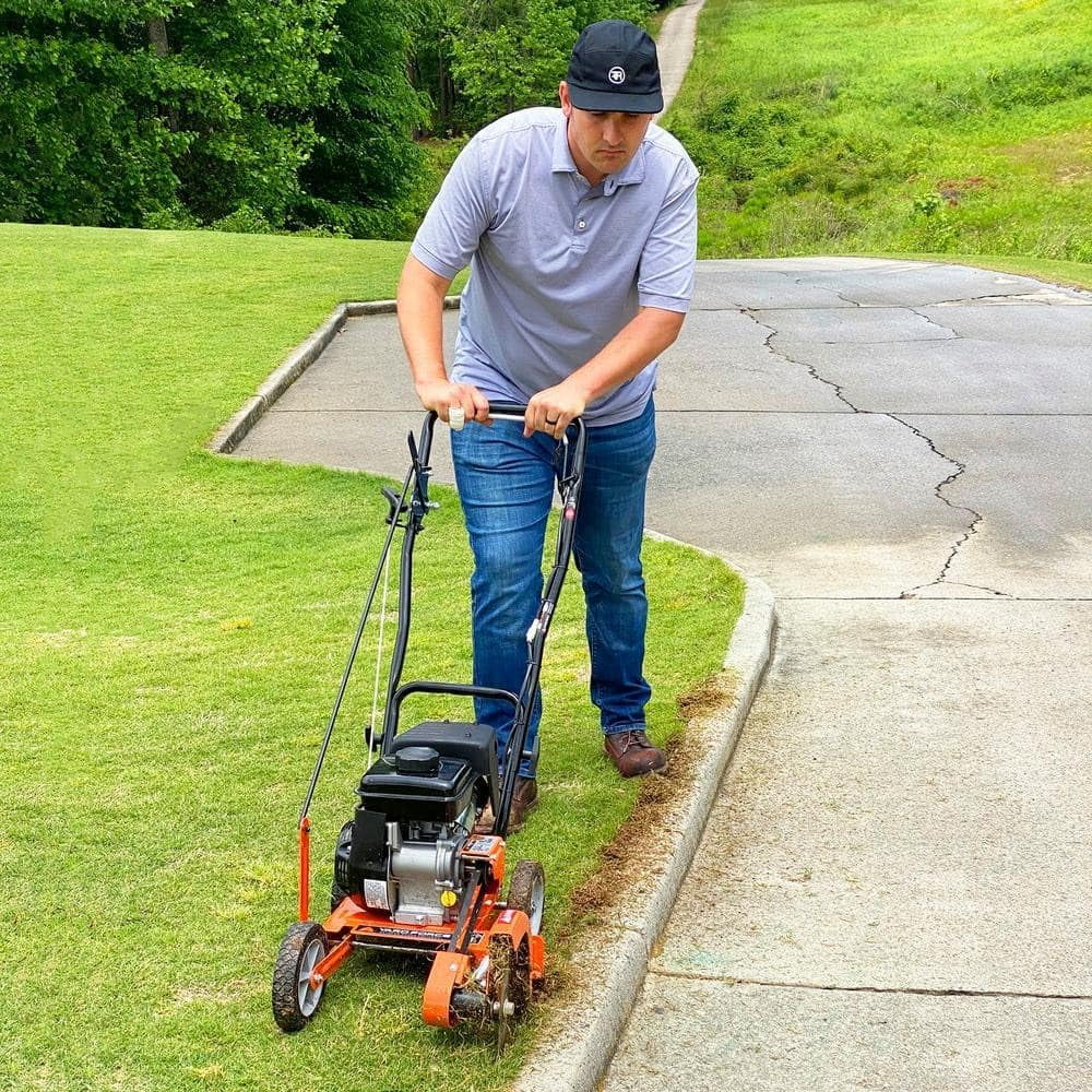 Yard Force 9 in. 79 cc Gas Powered 4-Stroke Walk Behind Landscape Edger with Extra Blade Included - Radiant Selections