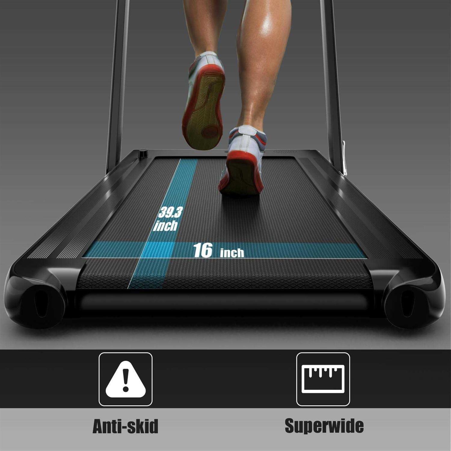 Goplus 2 in 1 Folding Treadmill, 2.25HP Superfit Under Desk Electric Treadmill, Installation-Free Control and LED - Sports Supplies Online Store
