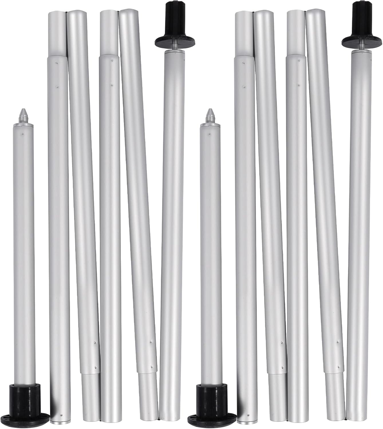 REDCAMP Adjustable Aluminum Tarp Poles Set of 2, 75-85 Multifunction & Lightweight Telescoping Beach Tent Poles for Canopy Awning Silver