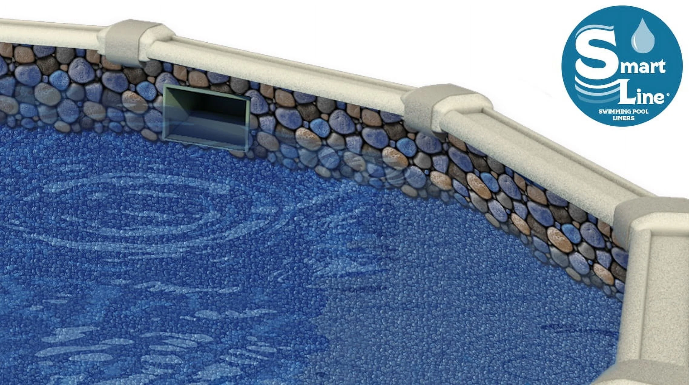 SmartLine 24' Round Overlap Liner | 54" Height | 25 Gauge | Seaside Lagoon