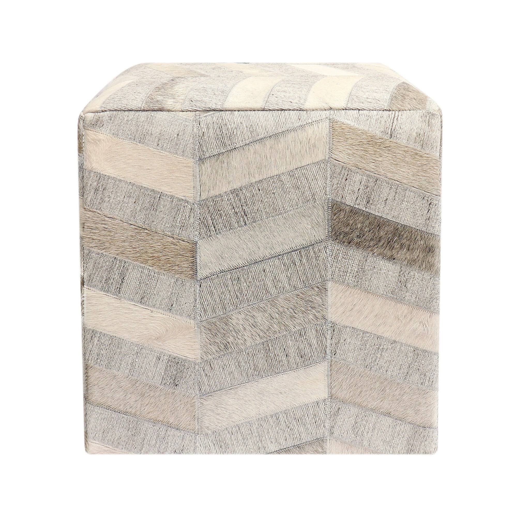 Pasargad Home Galaxy Cowhide Pouf Ottoman