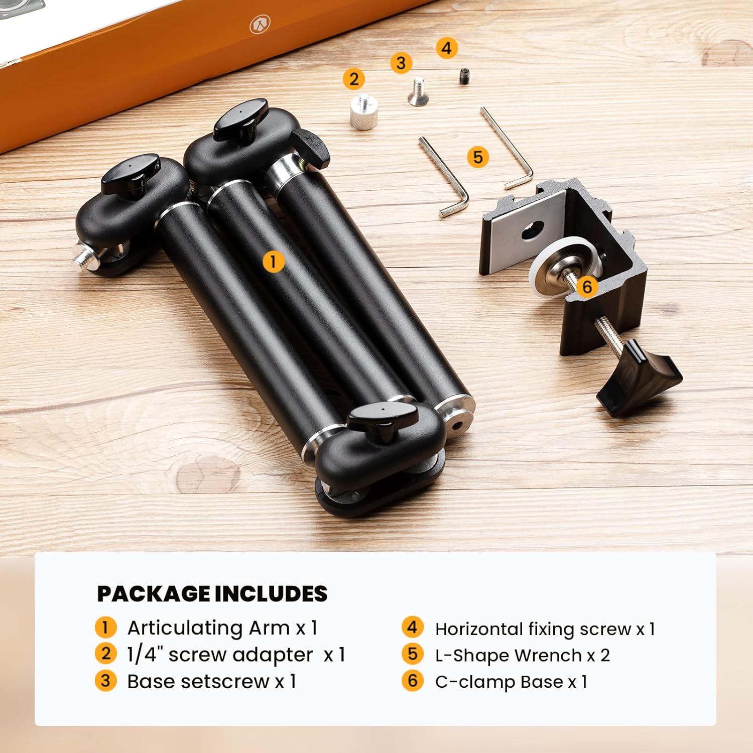 TARION Desk Camera Mount Stand Articulating Camera Arm Holder Heavty Duty Articulated Camera Mount Stand Adjustable Flexible Gear Joints TKA01-M