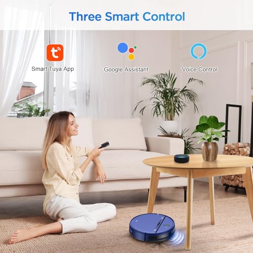 Robot Vacuum and Mop Combo, 2-in-1 Robot Vacuum Cleaner, Perfect for Pet Hair, Hard Floor and Carpet, Anti-Bump, Anti-Fall, App