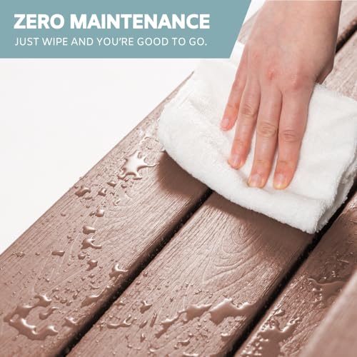 Hot Tub Steps - Wood-Looking Plastic, 100% Waterproof, Gray Non-Slip, Heavy Duty Outdoor Spa Stairs - Multi-Use for Porch, Fits Any Size