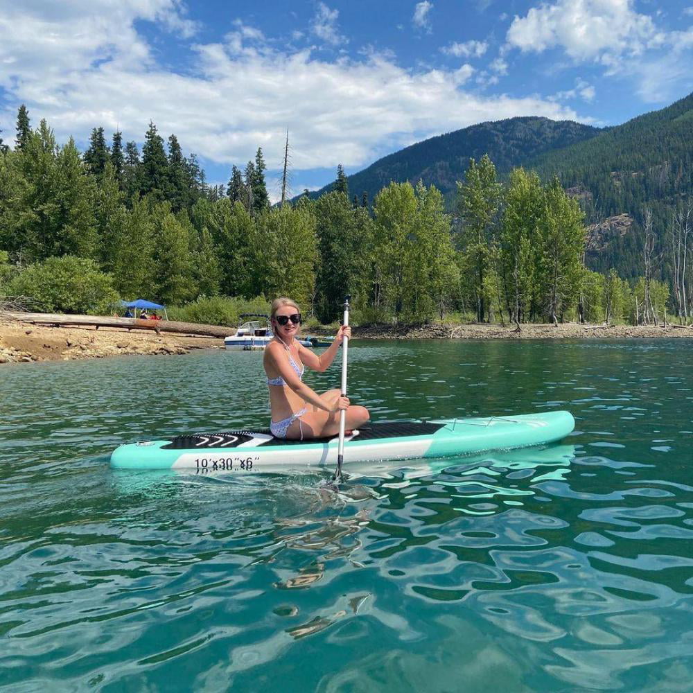 FBSPORT Inflatable Paddle Board, 11' Stand Up Paddleboard with Durable SUP Accessories & Carry Bag, Mint Green