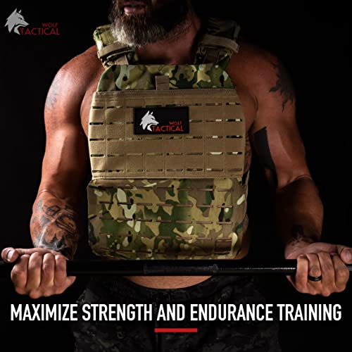 WOLF TACTICAL Adjustable Weighted Vest &ndash; WODs, Strength and Endurance Training, Fitness Workouts, Running
