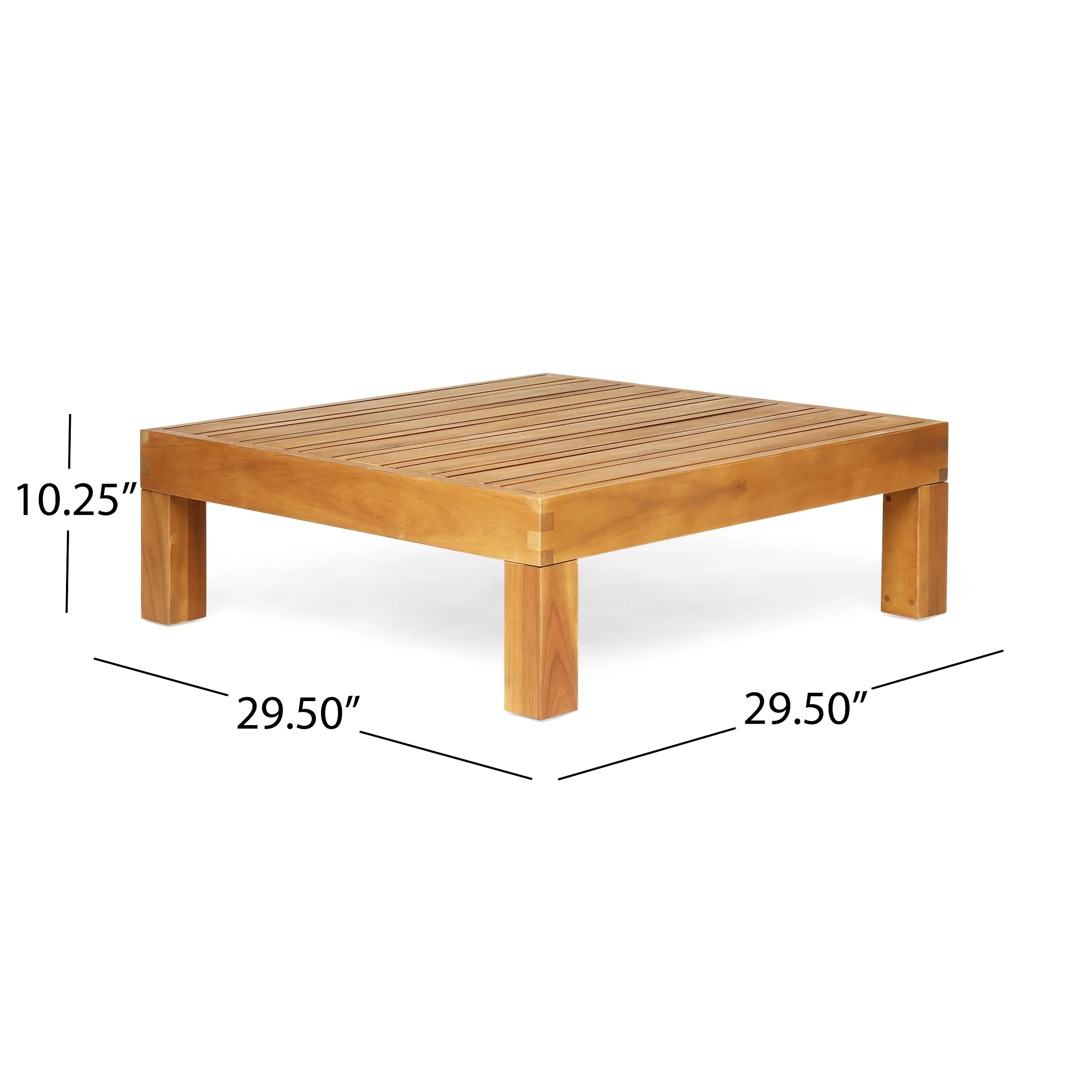 Christopher Knight Home Brava Outdoor Acacia Wood Right Arm Loveseat and Coffee Table Set with Cushion  by  Teak/ Red
