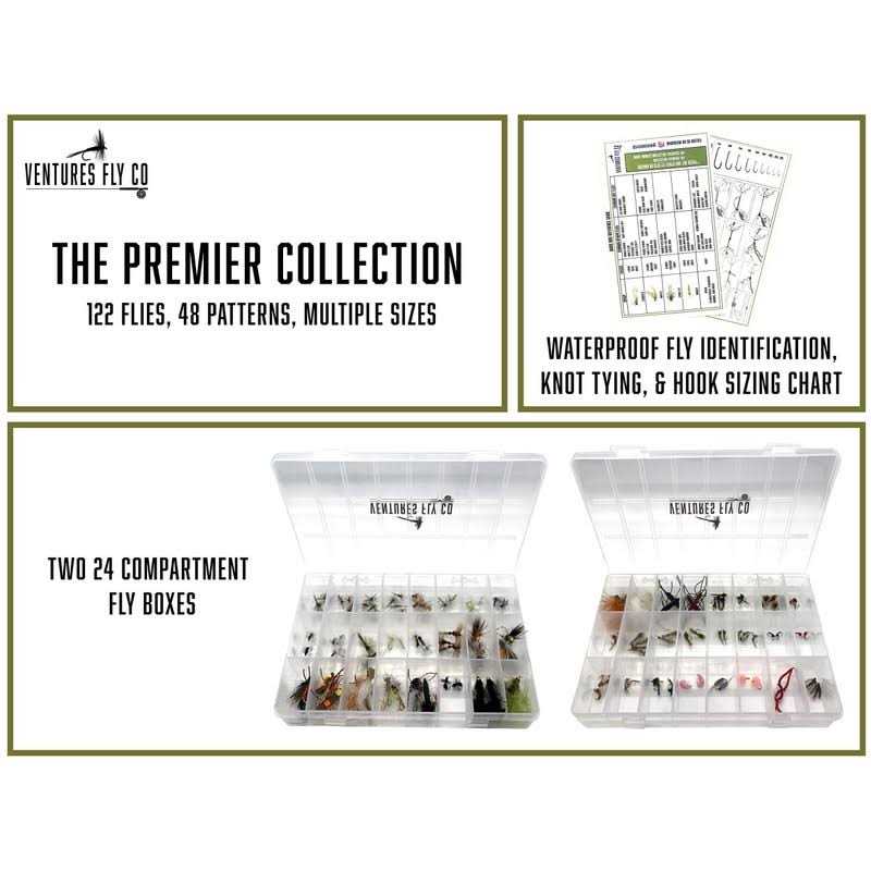 Ventures Fly Co. 122 Premium Hand Tied Fly Fishing Flies Assortment - Sports Supplies Online Store