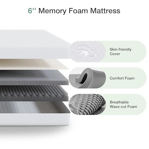 Novilla Twin Mattress, 12 Inch Gel Memory Foam Mattress Twin in a Box, Bamboo Charcoal Foam & Breathable Soft Cover for Clean, Peaceful Sleep