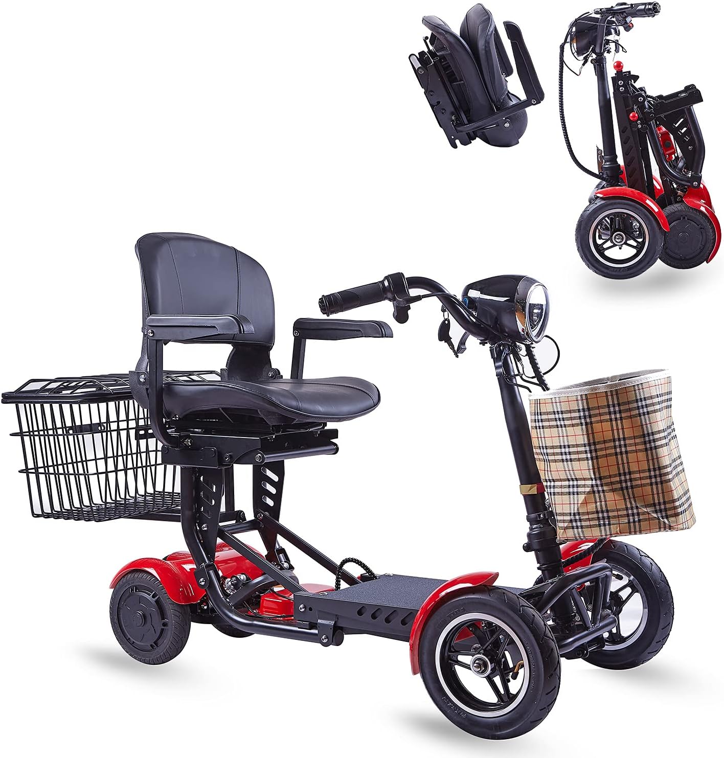 ActiWe Electric Powered Motorized Transformer 4 Wheel Mobility Scooter with Seat for Adults- All Terrain Weatherproof Heavy Duty Folding Electric