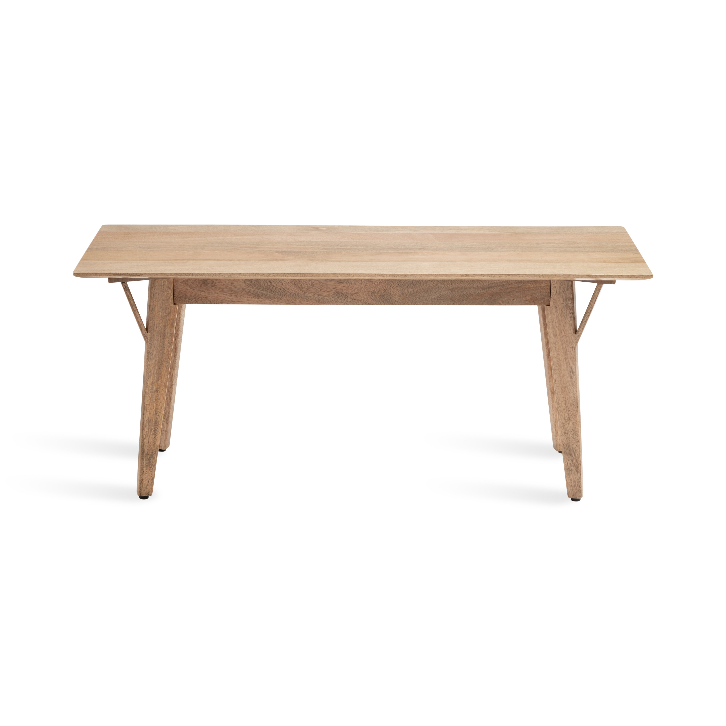 Kate and Laurel McCutcheon Mid-Century Rectangle Wooden Bench, 42 x 14 x 18, Natural Brown, Living Room Wood Bench for Display, Seating