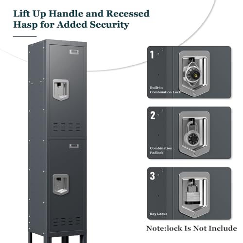 Metal Locker with 5 Doors,Lockers for Employees,66'' Steel Storage Locker for School,Gym, Office, Office,Garage