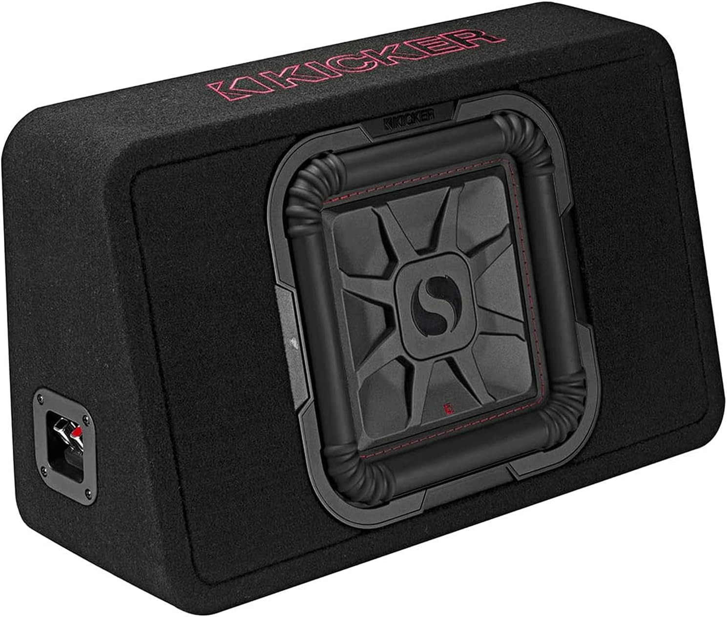 KICKER 46TL7T102 10 Inch 2 Ohm 500 Watt RMS Power and 1000 Watts Peak Power Single Car Audio Thin Profile Subwoofer Enclosure, Black