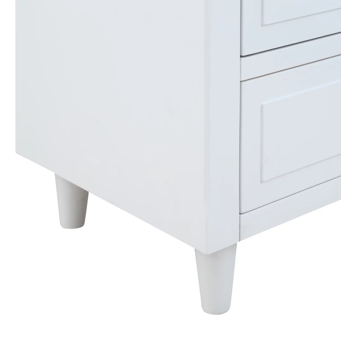 EUROCO 27.9" Oversized 3-Drawer Nightstand ,Solid Wood End Table Storage Cabinet for Bedroom, Living Room, White