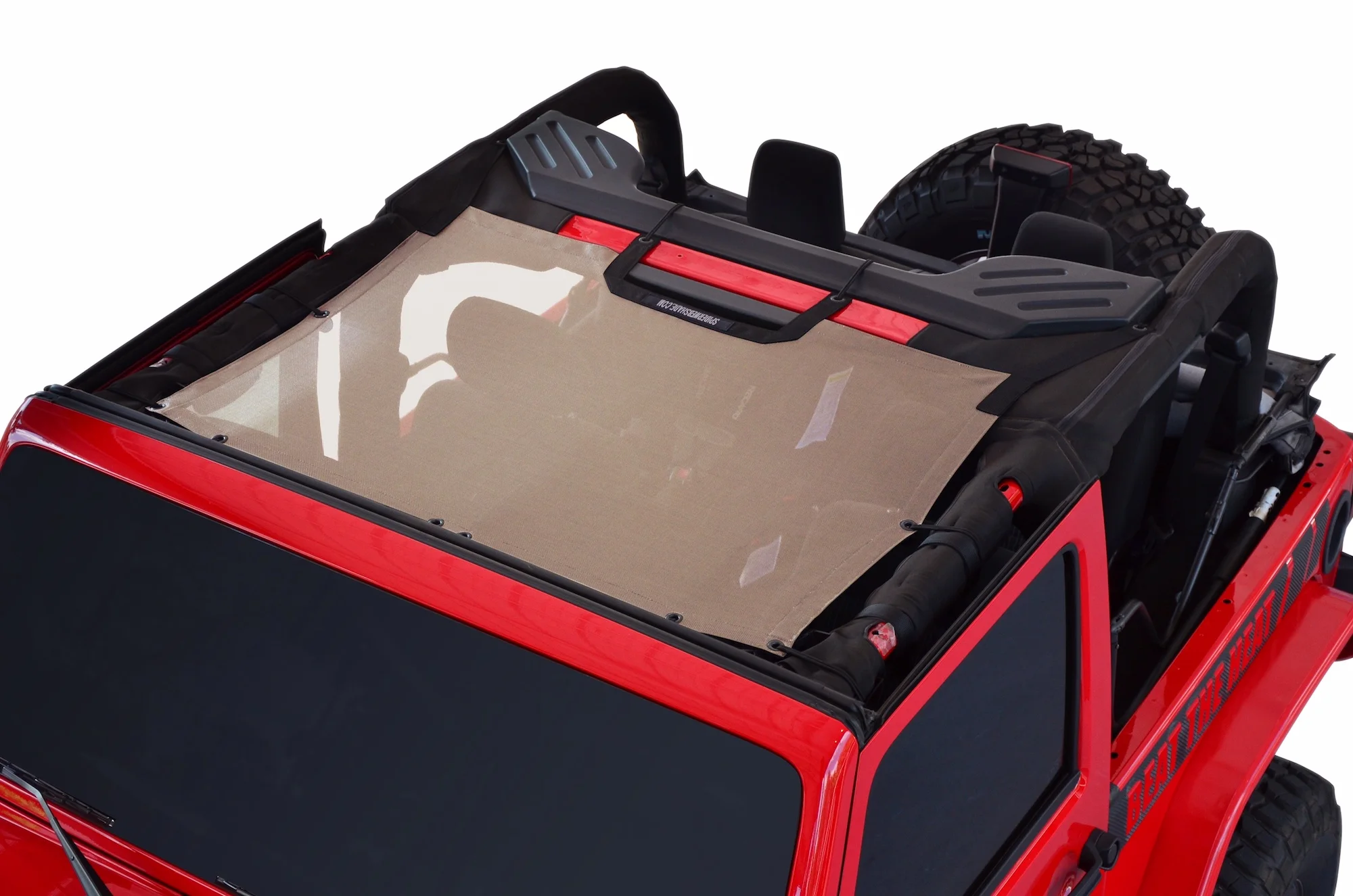 SPIDERWEBSHADE Jeep Wrangler JKini Mesh Shade Top Sunshade UV Protection Accessory USA Made with 5 Year Warranty for Your JK 2-Door and JKU 4-Door
