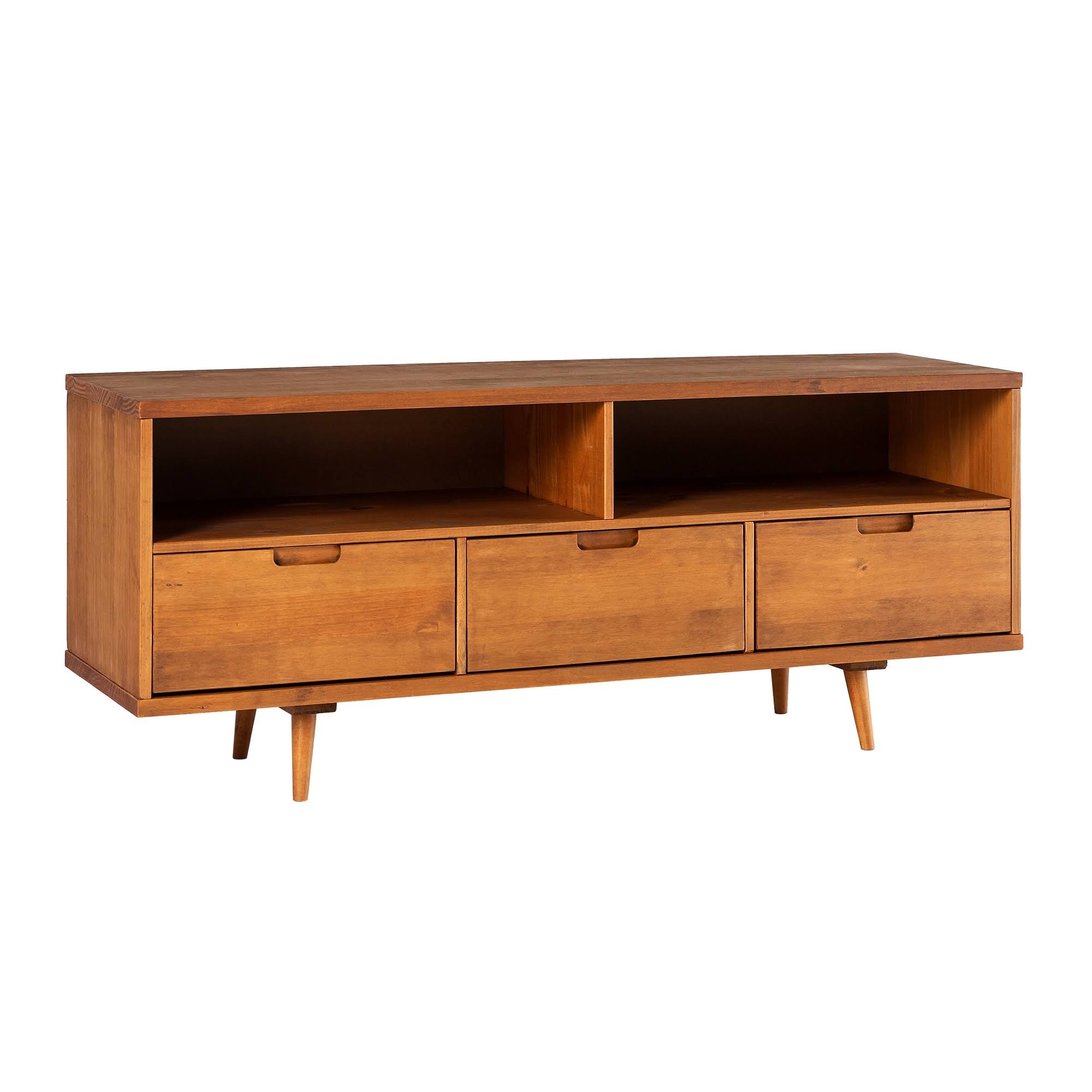 Carson Carrington Alby 58-Inch Mid-Century 3-Drawer TV Console - Walnut