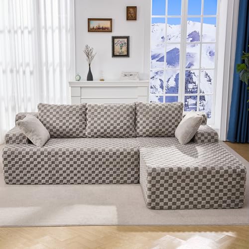 Modular Sectional Sofa Couches L-Shape Couch 3 Seat Modular Sofa Memory Foam Sectional Couches for Living Room