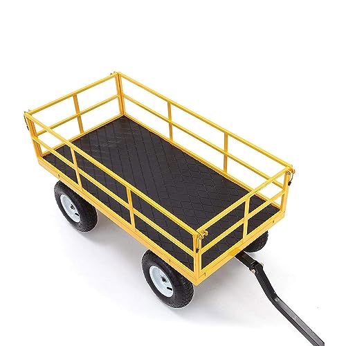Gorilla Carts Steel Utility Wagon w/ Removable Side Panels, 1000 lb Capacity, Gray