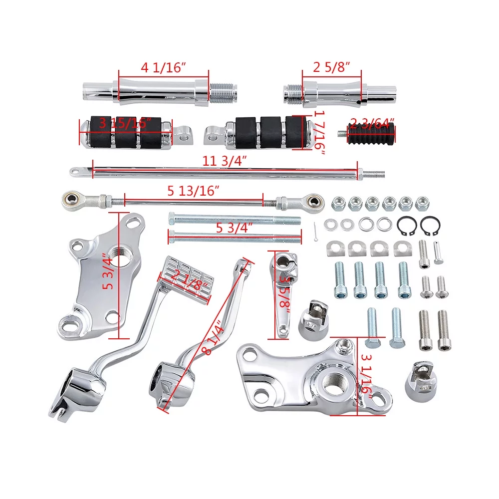 Astra Depot Chrome Billet Forward Controls Kit for Harley Sportster XL 883 1200 1991-2003