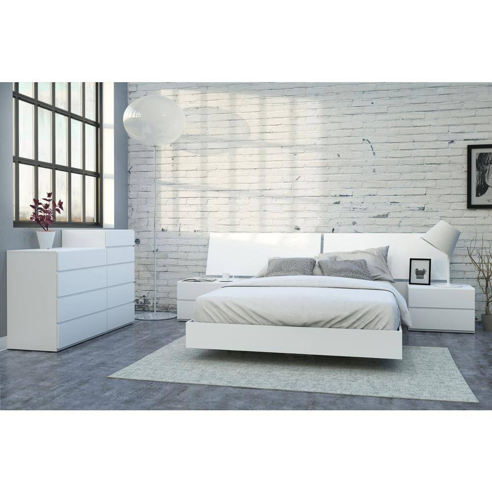 Nexera Blvd Five Drawer Chest, White, 23.75x22 x 18.75x22 x 38.75x22