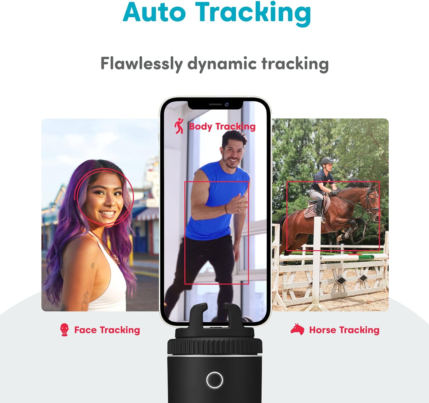 Pivo Pod Active (Pod Silver) with Remote - Fast Auto Tracking Phone Holder Powered by AI - 360 Rotation Camera Stand