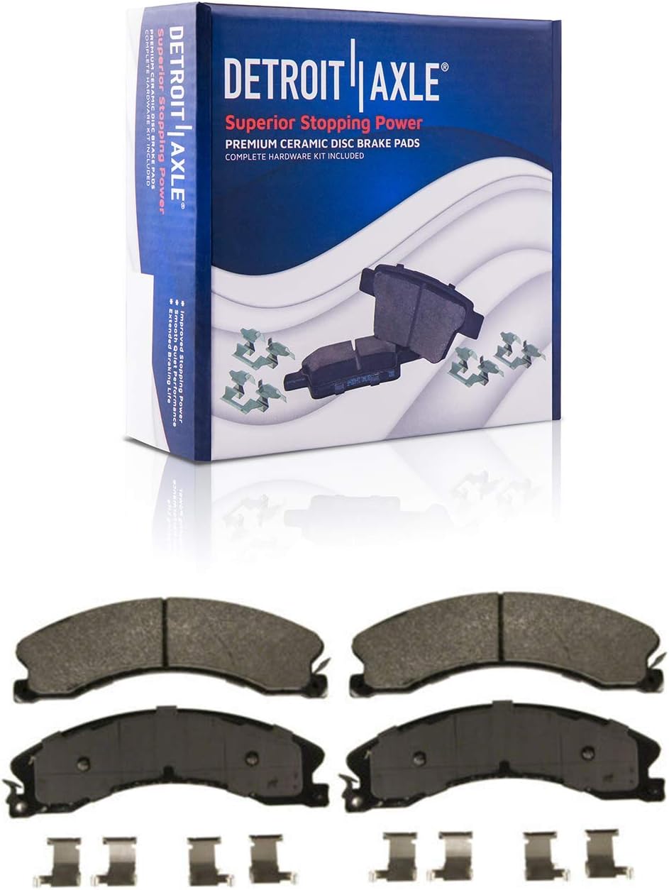 Detroit Axle - Front Disc Rotors + Brake Pads Replacement for 2011-2018 Chevy GMC Silverado Sierra 2500 3500 HD - 4pc Set