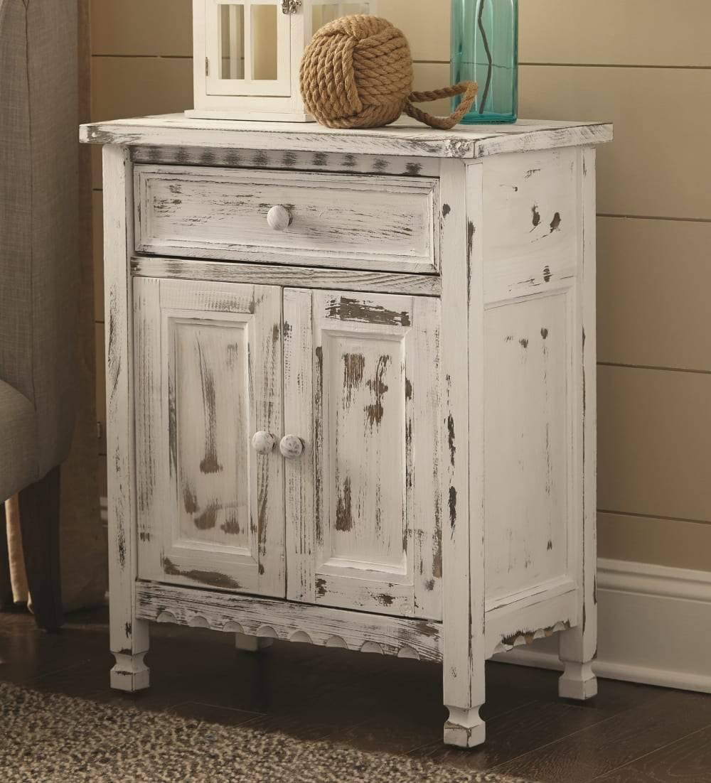 Alaterre Furniture Country Cottage Accent Cabinet Red Antique
