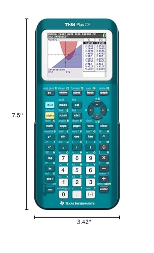Texas Instruments TI-84 Plus CE Color Graphing Calculator, Teal (Metallic)