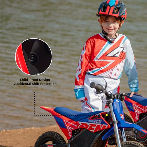 E500 36V Kids Electric Dirt Bike, Electric Motorcycle with 700W Motor | 21.7 mph Max Speed, 15.5-Mile Range & 3 Speeds Off-Road Bike for Ages 4-8