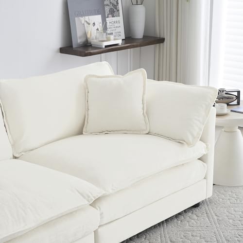 U-Shaped Modular Sectional Sofa with Footrests, 111" Oversized Chenille Comfy Sectional Couches for Living Room